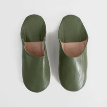  Moroccan Babouche Basic Slippers, Olive