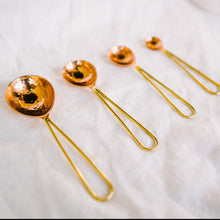  Copper Hammered Measuring Spoon Set