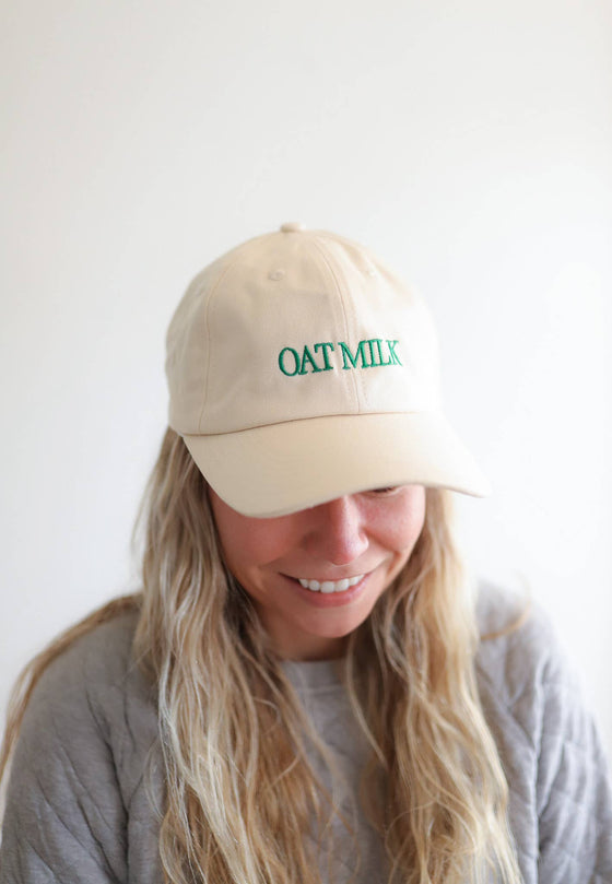 Oat Milk Embroidered Ball Cap