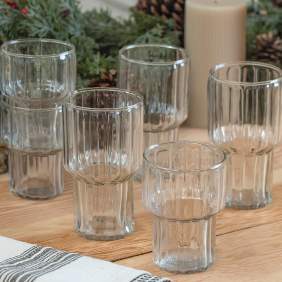 Ribbed Recycled Glassware