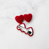 Double Velvet Heart Hair Pin