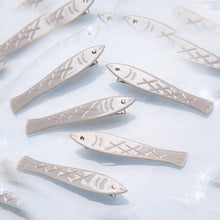  Sardine Fish Hair Clip Set in Silver Acetate with Rhinestone