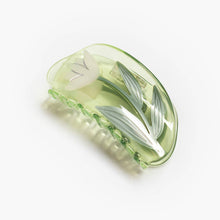  Lotus Flower Hair Claw in Clear Green Acetate