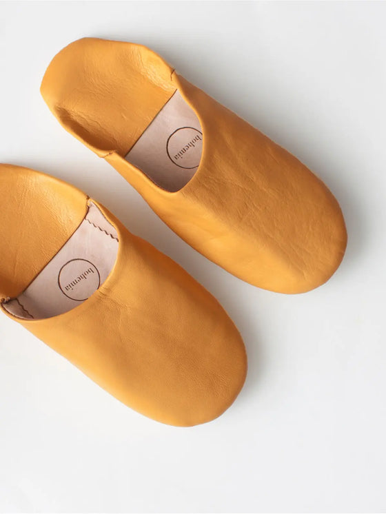 Moroccan Babouche Basic Slippers - Ochre