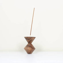  Walnut Wood Incense Holder, Cubist