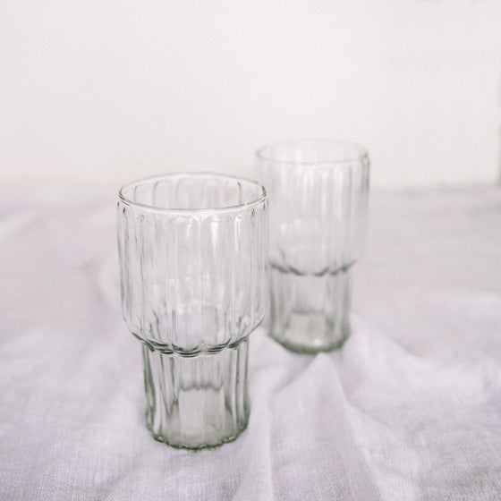 Ribbed Recycled Glassware